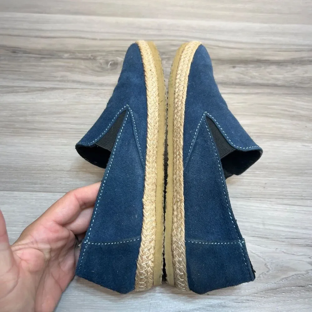 Patara Womens Slip On Blue Leather Suede Espadrilles Loafers Size 7 EU 38 - Picture 3 of 11